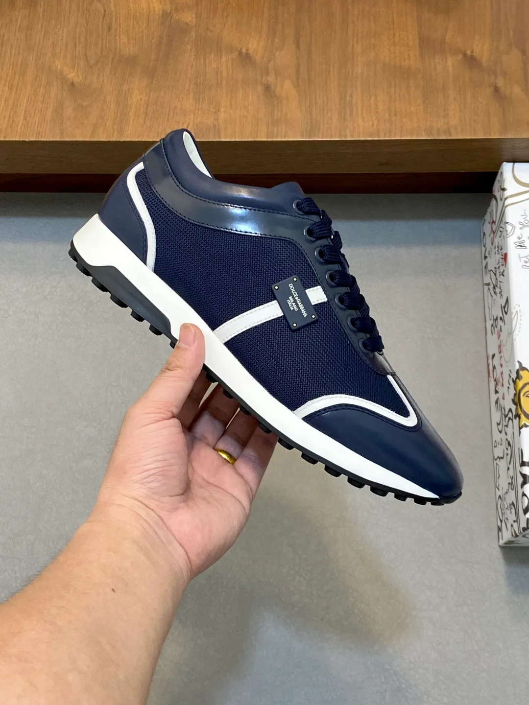 Men's Men's Shoes💰840••Classic••Dolce&Gabbana••DG✔️High-end men's sports•casual shoes. Original goods from top counters. Original imported cowhide, multi-material splicing design ➕Imported cowhide lining, cowhide feet ➕Original TPR elastic outsole.  Size: 39-44 (38, 45 customized)